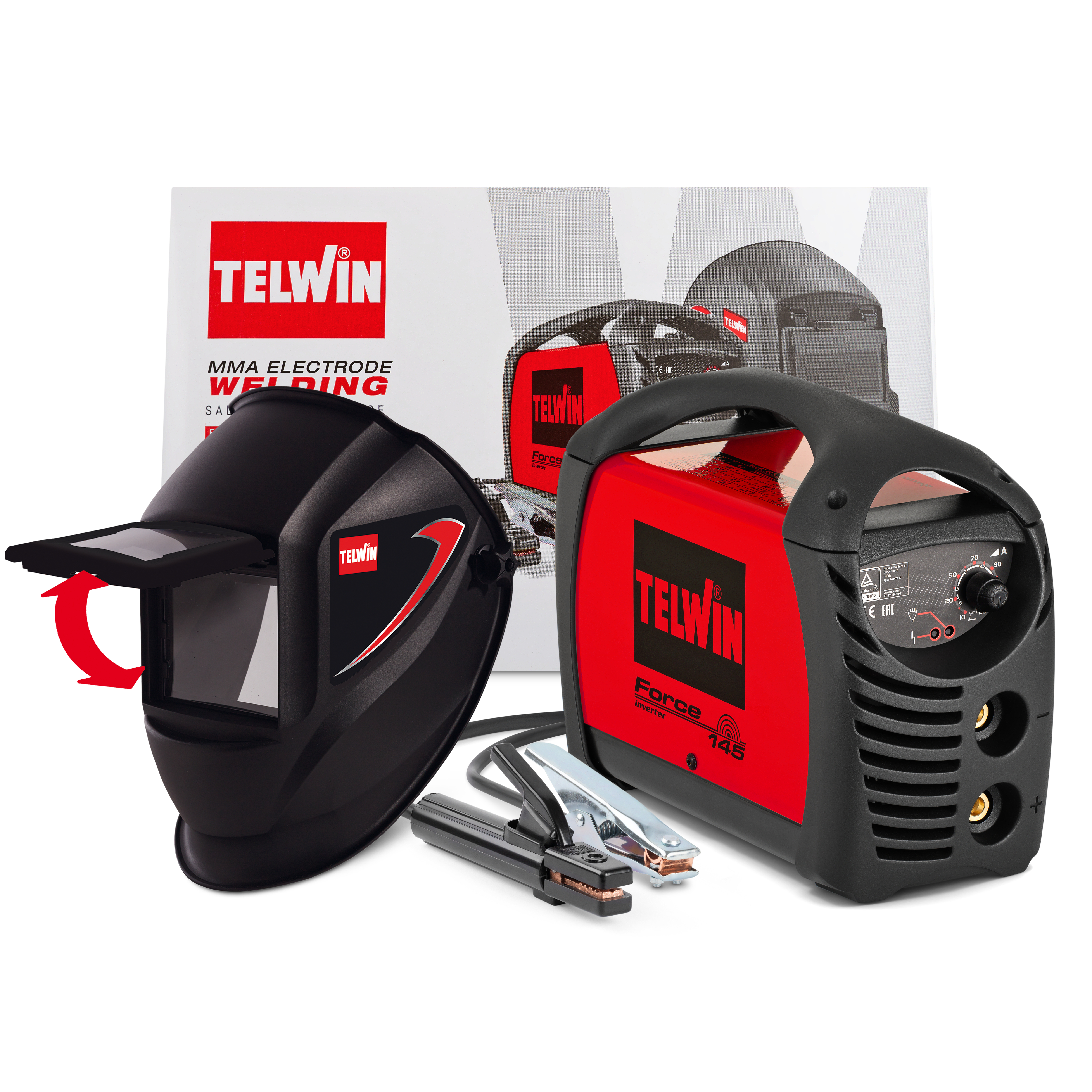 FORCE 145 Telwin ACX + SCHWEISSHELM 